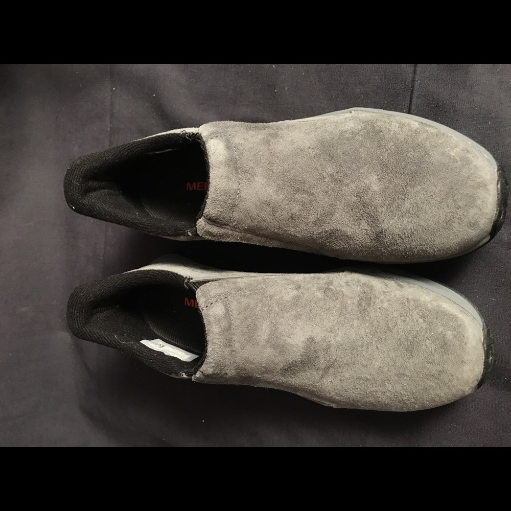 Merrell gray suede slip-on Vibram hiking moccasin - Picture 4 of 5